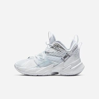 Adidasi Baschet Nike Jordan 'Why Not?' Zer0.3 Baieti Albi Negrii Metal Argintii | IAFN-47618